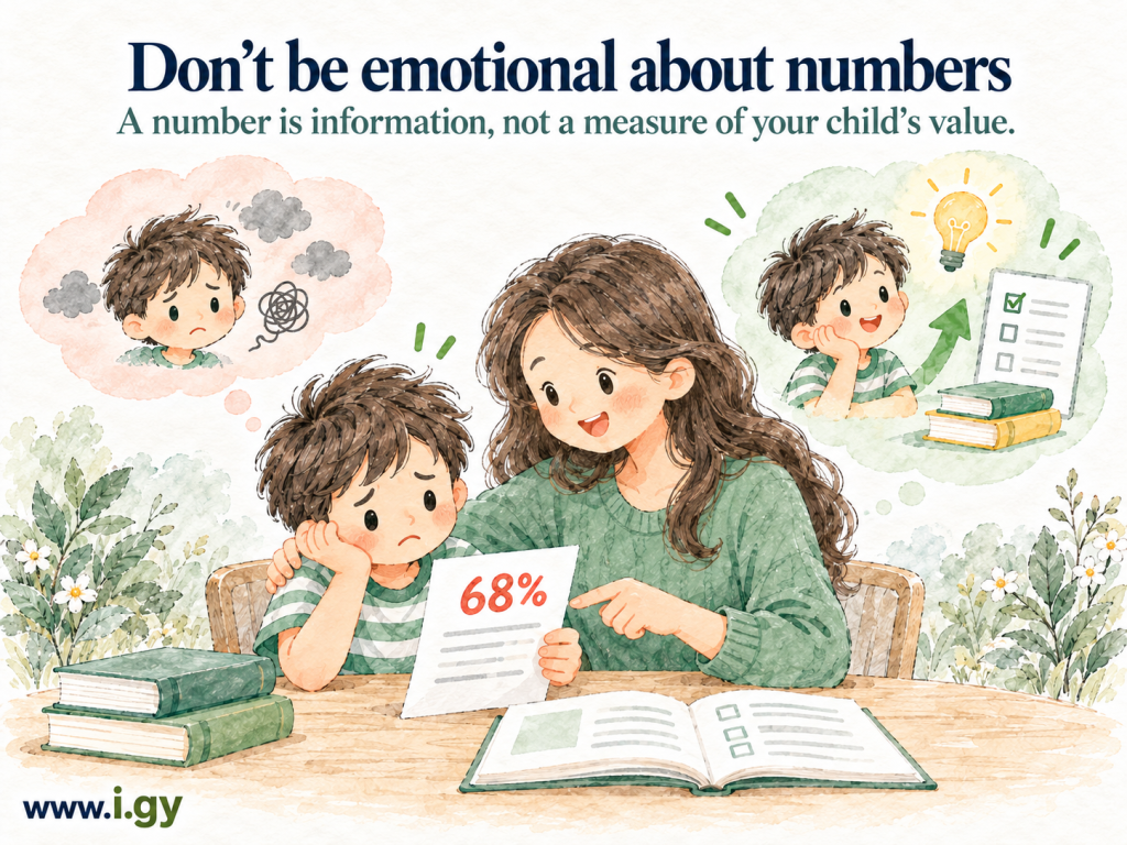 Don’t see scores emotionally – they are information and an opportunity to learn