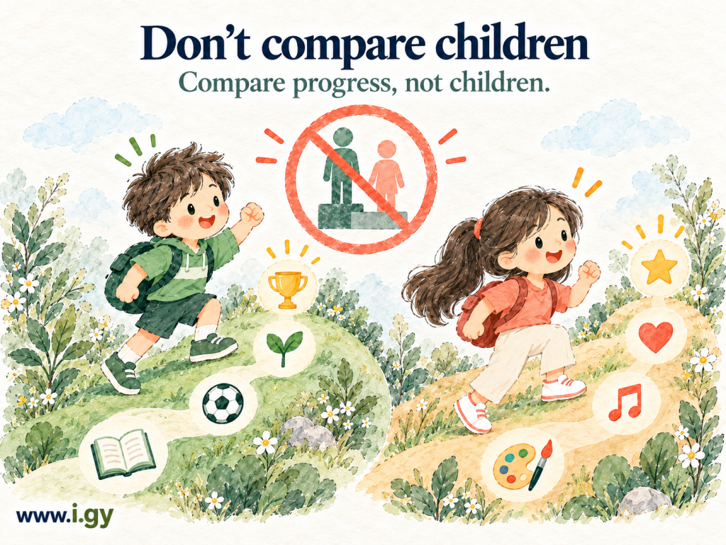 Don’t compare children through grades, scores or rankings