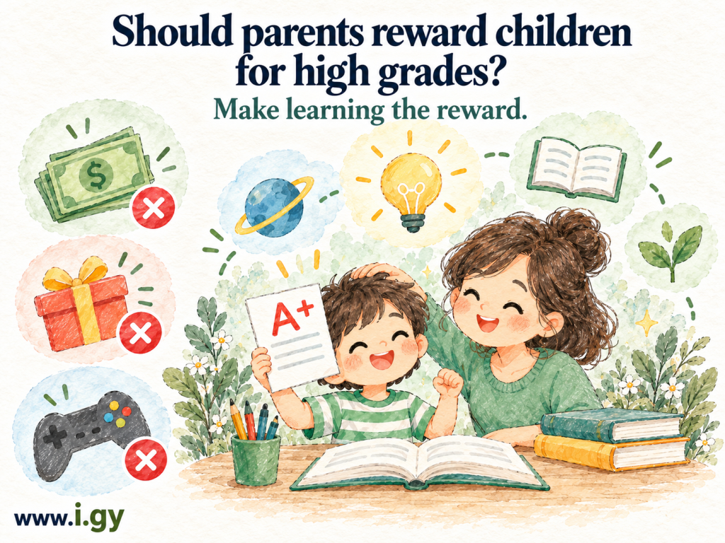 Should parents reward children for high grades? Handling numbers for parents FAQ