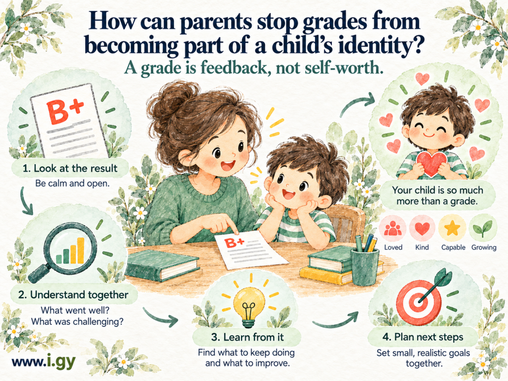 How can parents stop grades from becoming part of a child’s identity? Handling numbers for parents FAQ