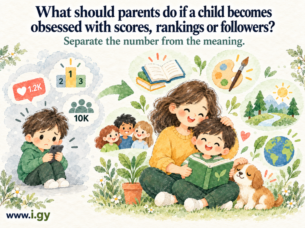 What should parents do if a child becomes obsessed with scores, rankings or followers? Handling numbers for parents FAQ