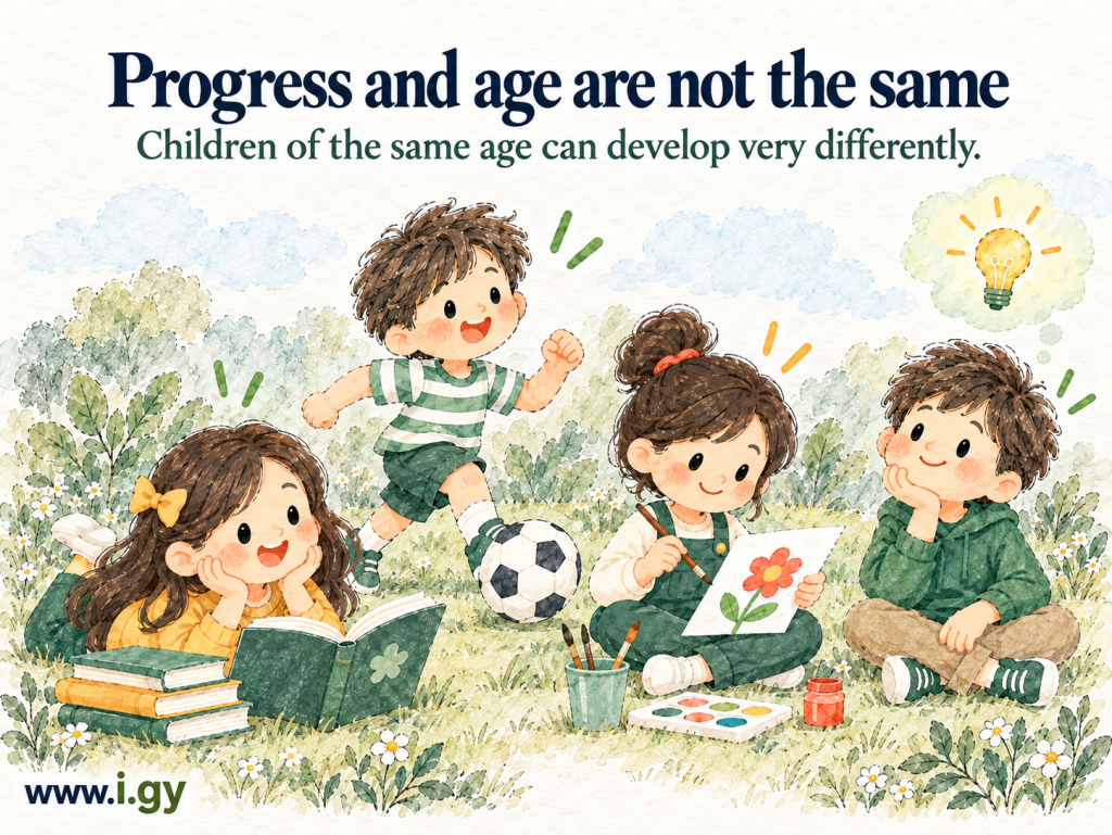 Don't measure child’s progress or readiness with their age