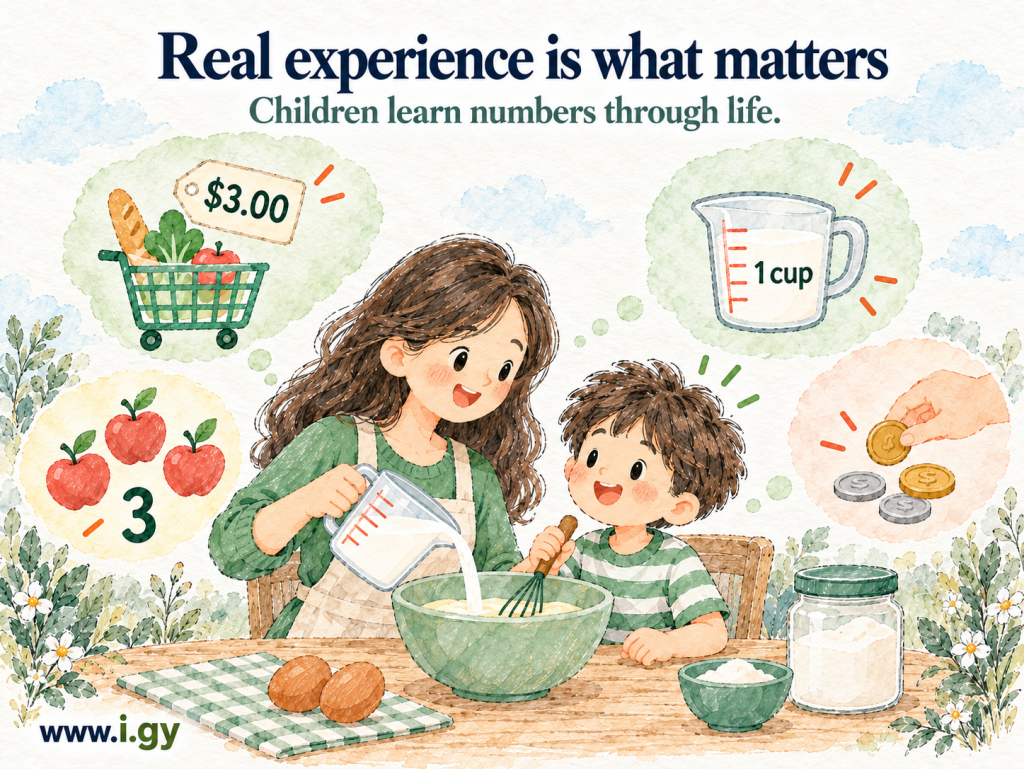 Don’t miss the chance to use real-life experience to teach children about numbers