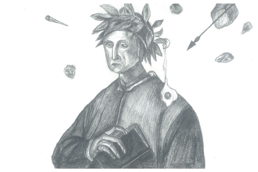 A drawing of a scientist